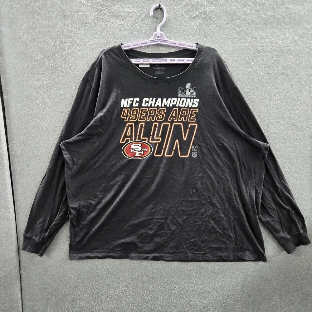 San Francisco 49ers Men Shirt 4XL Black Nike Graphic Team Logo The Tee